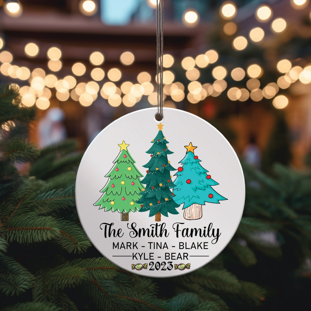 Custom Family Christmas Ornament 2023, Personalized Christmas Family Name Ornament, Personalized