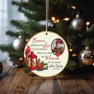 Personalized Memorial Ornament: Cardinal & Photo Keepsake