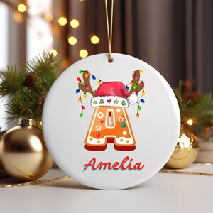 Adorno con nombre y letra, adorno familiar 2024, adorno con inicial personalizado, adorno con nombre personalizado, adorno navideño familiar, regalo de Navidad