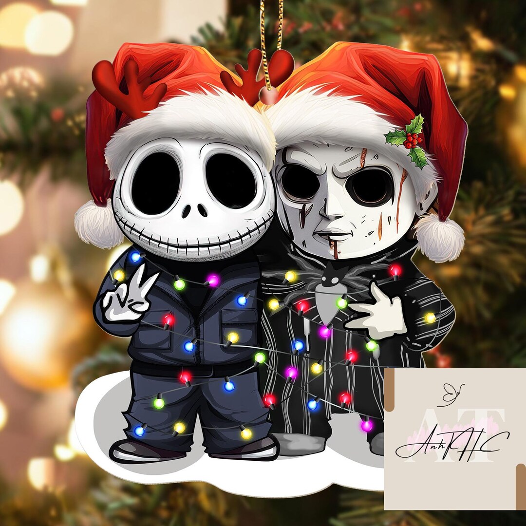 Christmas Skellington and Michael Myers Ornament Ornament Etsy