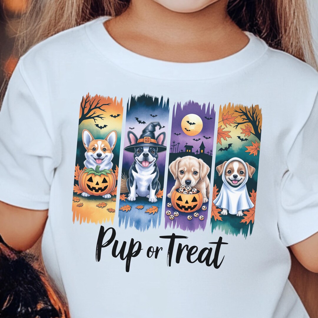 Pup or Treat PNG, Halloween Dog PNG, Cute Puppy Halloween Brushstroke ...