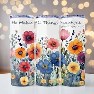 Christian Tumbler Wrap, Bible Verse Tumbler, 20oz Skinny Tumbler, Seamless Sublimation Design, Faith Tumbler, Inspirational Digital PNG