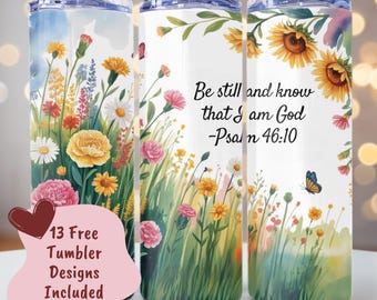 Christian Tumbler Wrap, Bible Verse Tumbler, 20oz Skinny Tumbler, Seamless Sublimation Design, Faith Tumbler, Inspirational Digital PNG