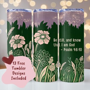 Christian Tumbler Wrap, Bible Verse Tumbler, 20oz Skinny Tumbler, Seamless Sublimation Design, Faith Tumbler, Inspirational Digital PNG