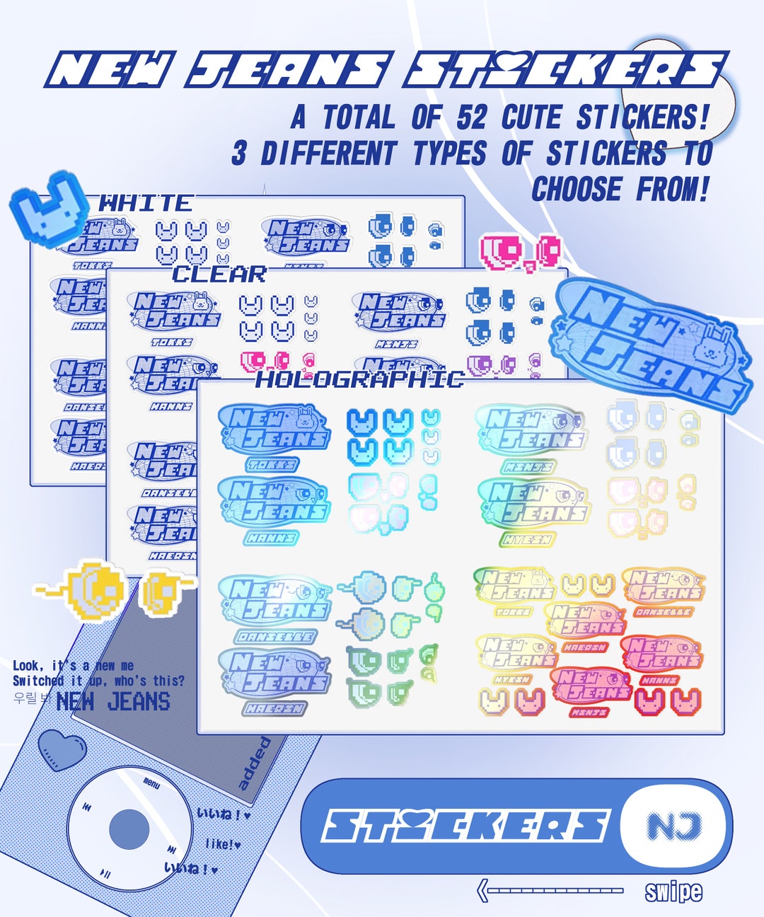 52 New Jeans Stickers Sticker Sheets Tokki Merch New Jeans Etsy