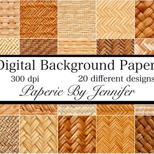 Wicker Backgrounds 20 Designs Instant Download Wicker Card Background Printable Scrapbook Papers Wicker Texture Seamless Patterns