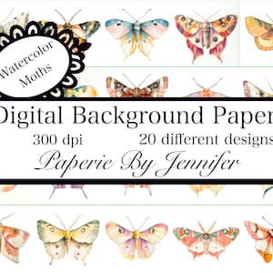 Aquarell Motte Bilder 20 Sofortiger Download Motte Insekt Printable Scrapbook Papiere Vintage Stil Insekt Papiere Clipart JPG PDF