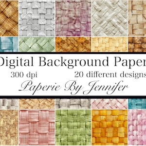 Basket Weave Backgrounds 20 Designs Instant Download Basket Card Background Printable Scrapbook Papers Basket Texture Seamless Patterns