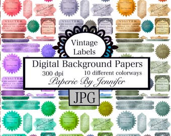 Vintage Labels Designs: Printable Junk Journal Tickets (Digital Download)