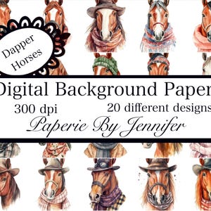 20 dessins de chevaux pimpants Clipart Images de cheval Téléchargement instantané imprimable habillé Clipart équin en vêtements Images Clipart Art animalier