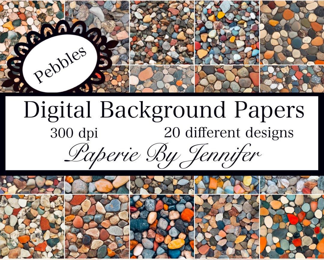 Mossy Pebbles Digital Paper: Nature Texture Backgrounds (instant ...