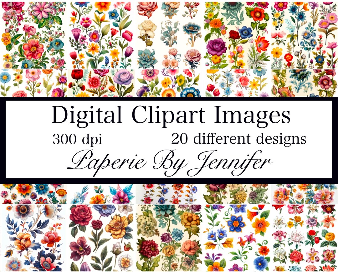 Fancy Flowers Clipart Images20 Instant Download Victorian Flowers ...