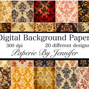 Vintage Wallpaper Images 20 Wallpaper Backgrounds Instant Download Wallpaper Pattern Papers Printable Vintage Wallpaper Scrapbook Papers