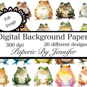 Clipart di rane grosse 20 disegni Immagini di rane Download istantaneo Clipart stampabile Clipart di rane rotonde Immagini artistiche di rane grasse Carte di rane