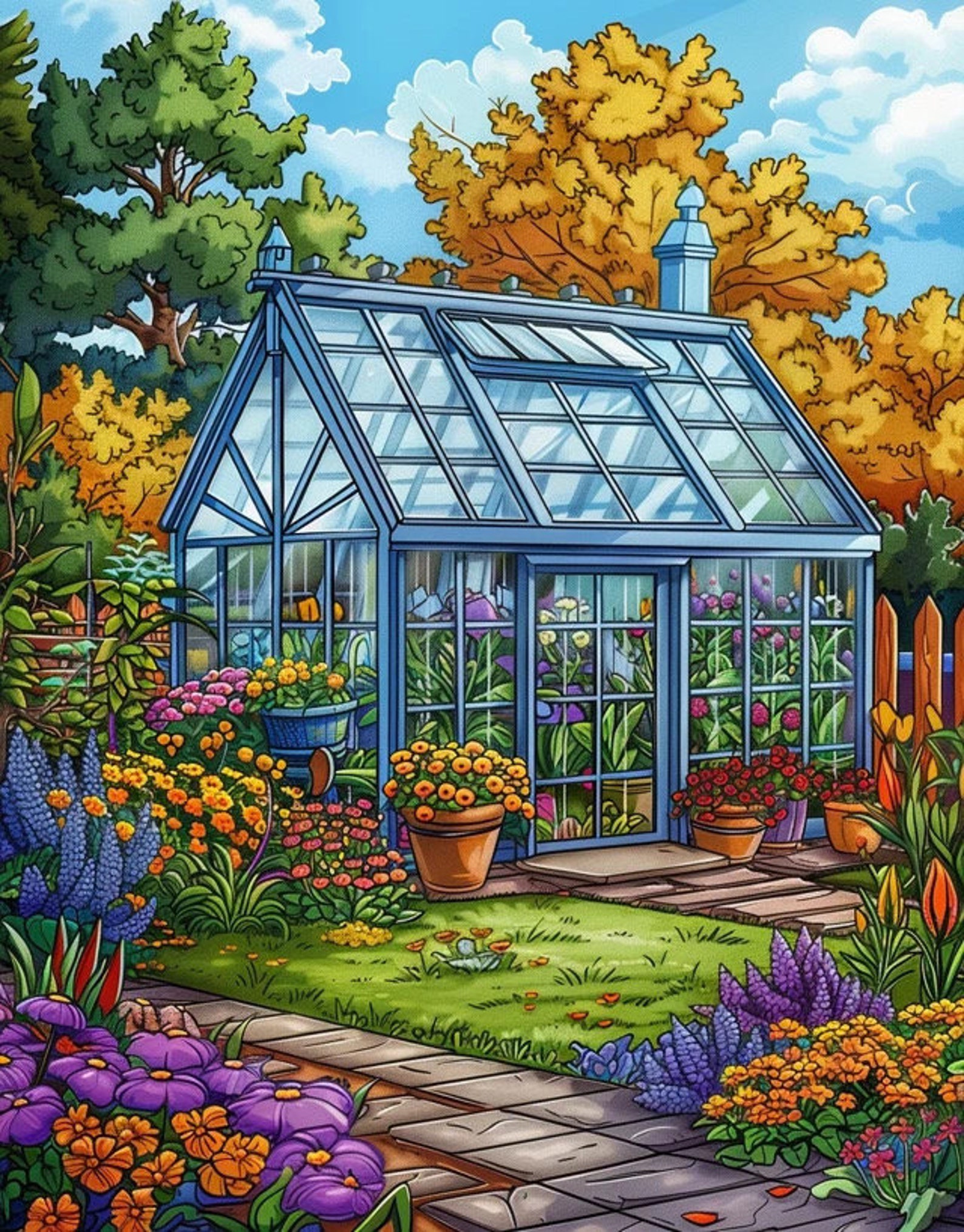 Greenhouses Coloring Book 20 Coloring Pages Instant Download Gardening Printable Papers Coloring ...