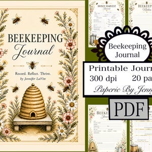Printable Beekeeping Journal - 20 Pages - Apiary Record Book - Hive Tracker - Bee Keeper Planner Pages - Digital Journal