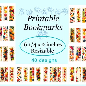 Obst Lesezeichen Printables 40 Designs Obst Lesezeichen Bilder Sofortiger Download druckbare Clipart Obst Lesezeichen Clipart Obst Kunst Bilder