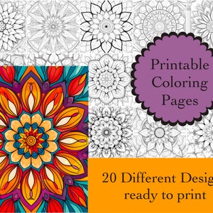 Kaleidoscope Coloring Book 20 Coloring Pages Instant Download Kaleidoscope Printable Papers Coloring Book Images Symmetrical Line Art