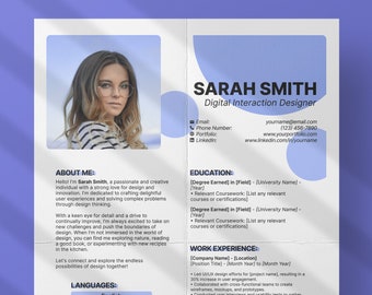 Creative Resume Template • Professional CV Template Minimalistic Executive Resume Clean Simple Resume Designer CV with Photo for Mac Pages