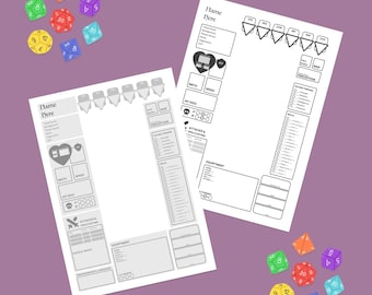 D&D Character Sheet Template | Greyscale and Printer Friendly!