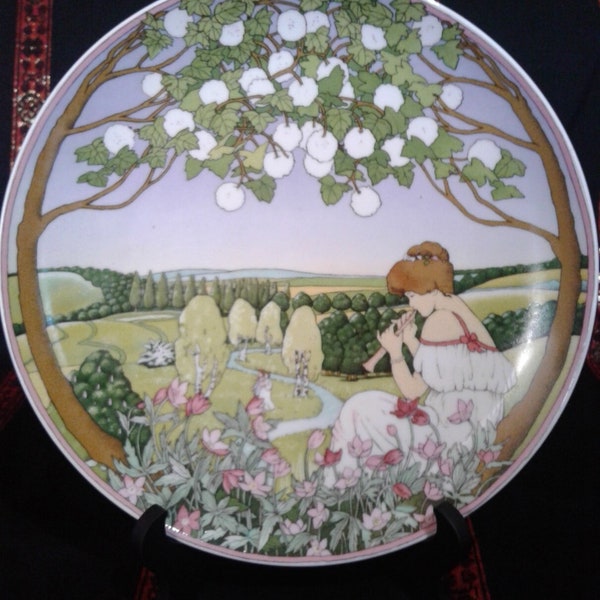 Heinrich-Villeroy und Boch Porzellan Sammelteller Wandteller "Frühling" Handgemalt