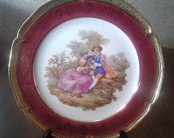 Limoges Vintage Porcelain Plate Made in France Veritable Porcelaine D Art