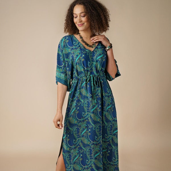 Caftan Dress | Siobhan Jade Green Paisley Kaftan