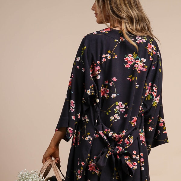 Seconds Sale Floral Kimono | Coco Cherry Blossom Print Robe