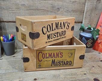Colmans Mustard Box Handmade Vintage style crate bar hamper gift SALE