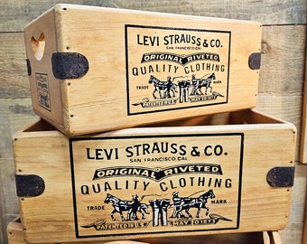 Classic Levis Jeans Box Handmade Vintage style display crate gift SALE