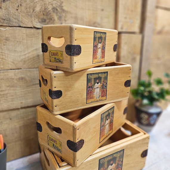 Cricket Box Handmade Vintage Style Colmans Advertising Crate Shop
