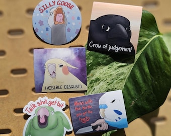 Bird meme stickers  | Die Cut | Waterproof Vinyl Sticker | Gift for bird lovers gift | Water bottle laptop decal scrapbook | Bird lover