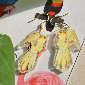 Cockatiel earrings | Gift for bird lovers | Cockatiel lover | Gift for her | Parrot lovers | Bird earrings | Earrings for bird lovers