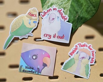 Mildly stressed bird stickers | Die Cut | Waterproof Vinyl Sticker | Gift for bird lovers | Water bottle laptop decal scrapbook | Bird lover