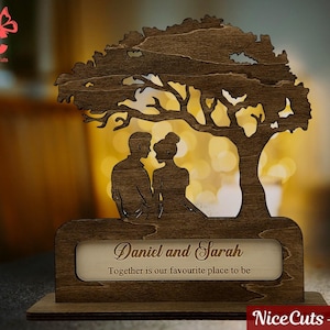 Letrero personalizado de amor listo para cortar con láser para pareja romántica
