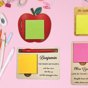Sticky Notiz Halter - Geschenke für Lehrer, Laser Cut Dateien, Schreibtisch Organizer, Stifthalter, personalisiertes Geschenk für Lehrer, SVG Bundle