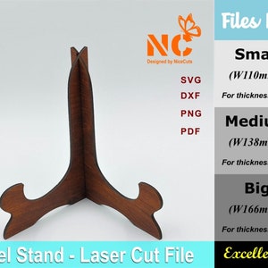 Cavalletto Supporto Laser Cut - Supporto in legno stabile Glowforge SVG