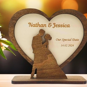 Romantic Couple Laser Cut Ready - Personalized Heart Sign SVG