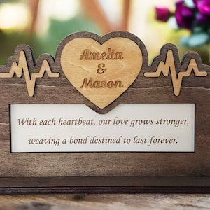 Regalo romantico per coppia pronto per il taglio laser - Cartello personalizzato con nome per amore SVG, file tagliati al laser per anniversario di matrimonio