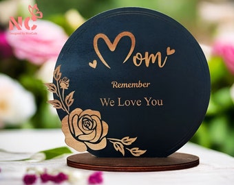 Mother's Day Rose Sign Laser SVG - Custom Wood Engraved Flower Personalized Gift for Mom, Laser Cut Files, Unique Love Gift Template
