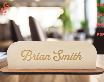 Name Plate Sign SVG - Personalized Laser Cut Desk Organizer