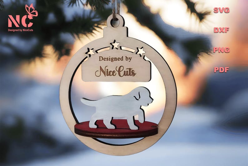 3D Dog Ornaments SVG Bundle Custom Christmas Laser Cut Files for Pet