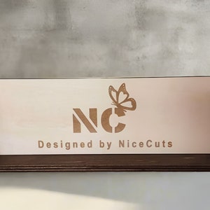Targa con nome pronta per laser SVG - Organizer da scrivania personalizzato, file CNC per accessori da scrivania personalizzati, file tagliati al laser