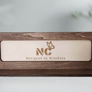 Custom Desk Name Plate Laser Cut Files - Layered Name Sign Stand SVG, Personalized Office Decor, Desk Organizer