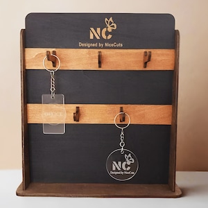 Supporto per portachiavi con file SVG pronto per il taglio laser - Supporto per portachiavi personalizzato, file CNC per organizer da scrivania personalizzato, file tagliati al laser