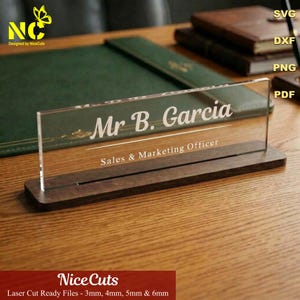 Professional Office Desk Name Plate SVG - Laser Cut Ready Files