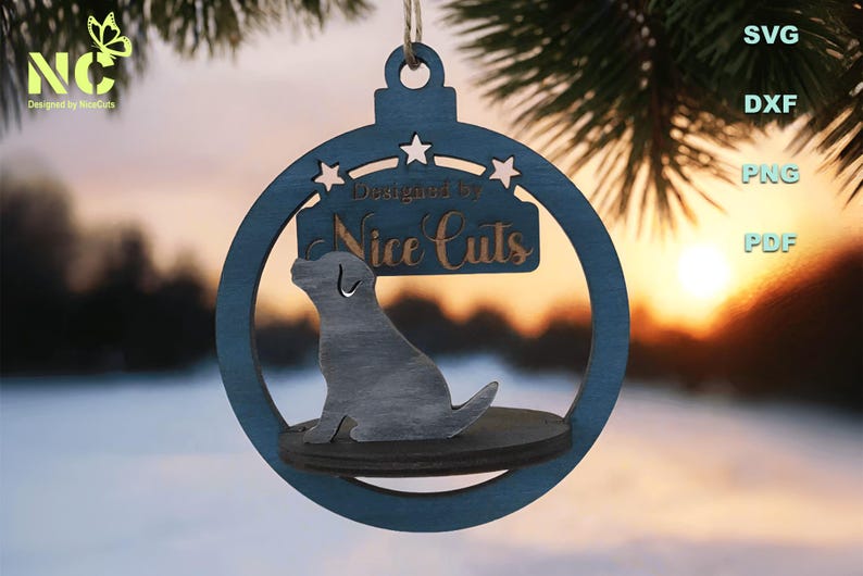 3D Dog Ornaments SVG Bundle Custom Christmas Laser Cut Files for Pet