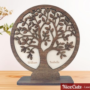 Albero della vita SVG - File tagliato al laser - Decorazione personalizzata dell'albero genealogico