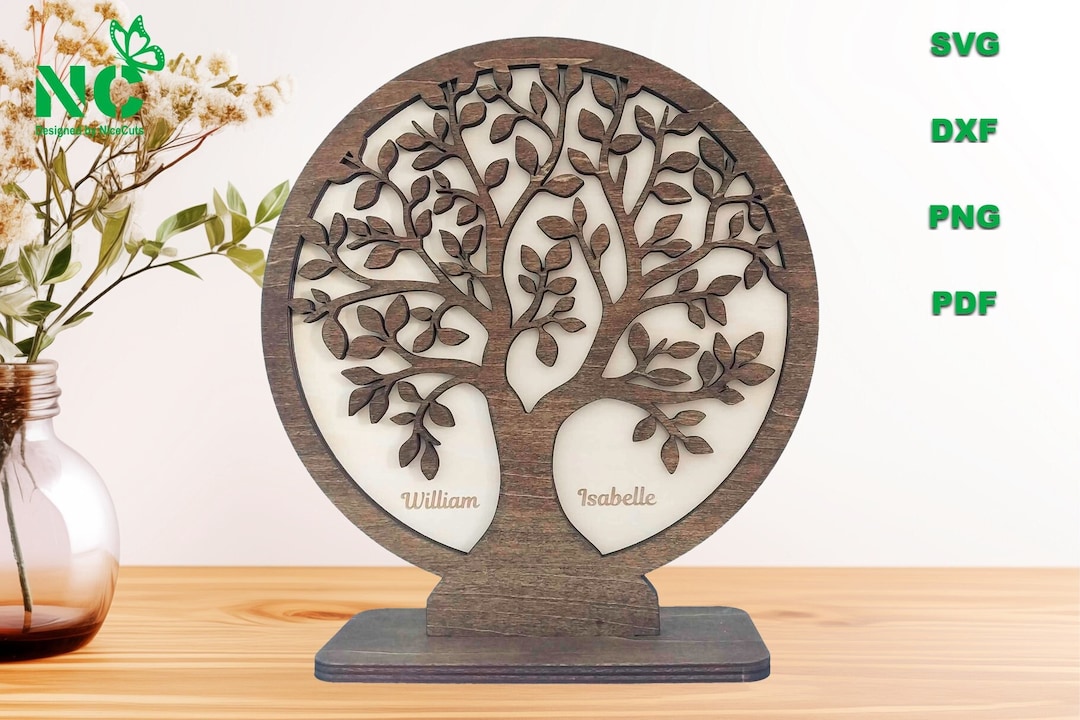 Tree of Life SVG Laser Cut File Custom Family Tree Decor - Etsy Hong Kong