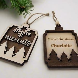 Christmas Ornaments SVG - 2 Custom Laser Cut Tree Files, Personalized CNC Layered Designs, Holiday Gift, DIY Decor